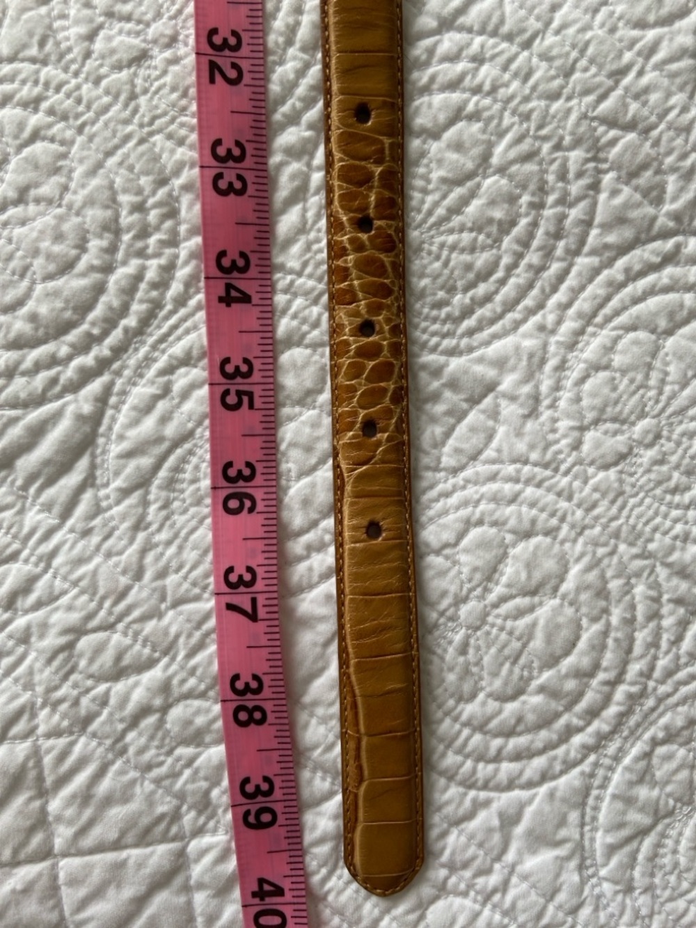 Ralph Lauren Croc-Embossed Leather Belt in Tan Brown - Picture 9 of 12